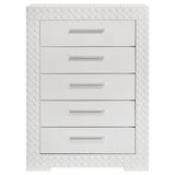 Ives 5-drawer Bedroom Chest of Drawers White High Gloss - 224945