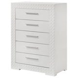 Ives 5-drawer Bedroom Chest of Drawers White High Gloss - 224945