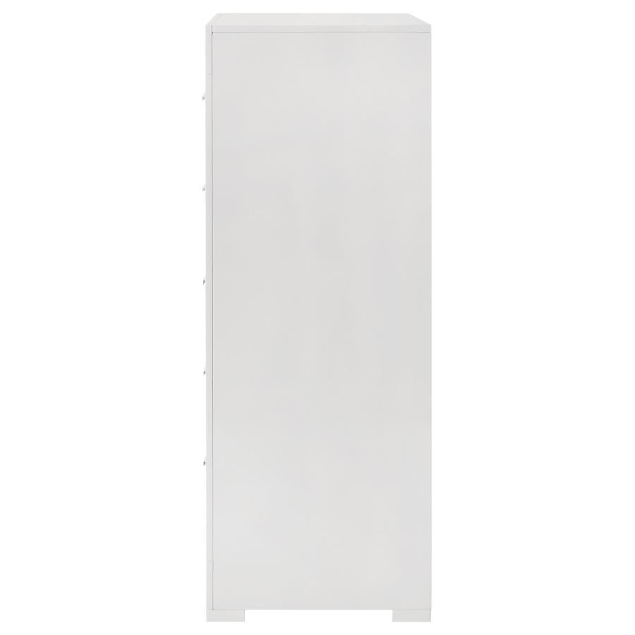 Ives 5-drawer Bedroom Chest of Drawers White High Gloss - 224945