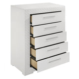 Ives 5-drawer Bedroom Chest of Drawers White High Gloss - 224945