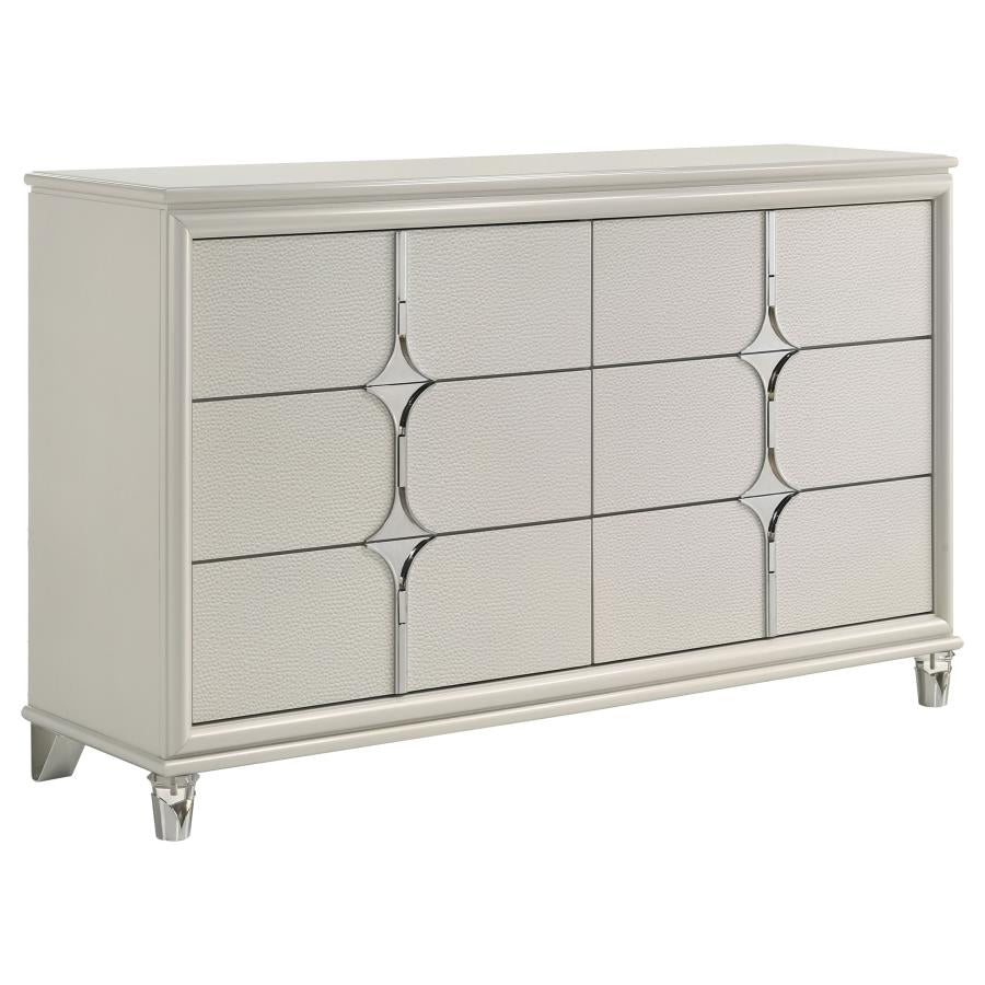 Olivia 4-piece Eastern King Bedroom Set Pearl White - 224951KE-S4