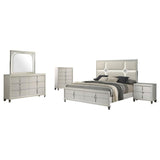 Olivia 5-piece Eastern King Bedroom Set Pearl White - 224951KE-S5
