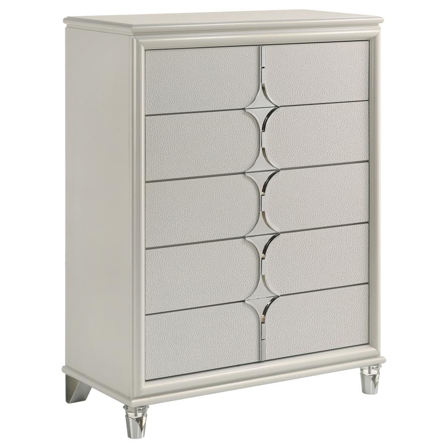 Olivia 4-piece California King Bedroom Set Pearl White - 224951KW-S4