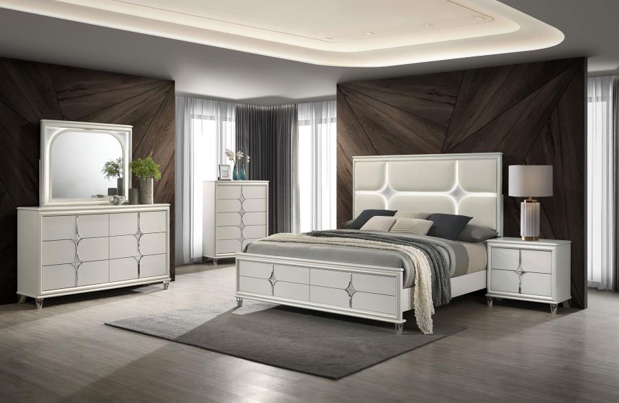 Olivia 5-piece California King Bedroom Set Pearl White - 224951KW-S5