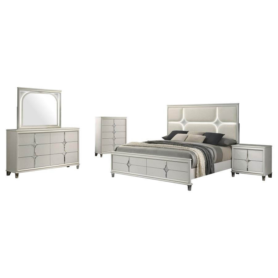 Olivia 5-piece Queen Bedroom Set Pearl White - 224951Q-S5