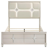 Olivia Queen Panel Bed LED Headboard Pearl White - 224951Q
