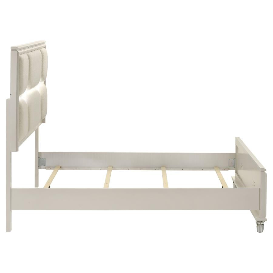 Olivia Queen Panel Bed LED Headboard Pearl White - 224951Q