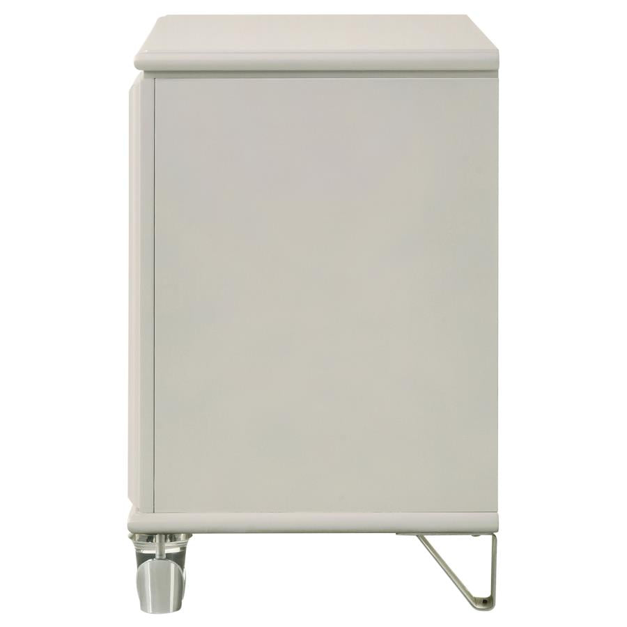Olivia 2-drawer Nightstand Bedside Table Pearl White - 224952