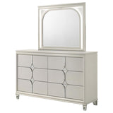 Olivia 6-drawer Dresser and LED Mirror Pearl White - 224953M