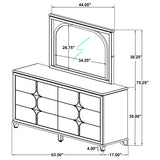 Olivia 6-drawer Dresser and LED Mirror Pearl White - 224953M