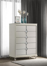 Olivia 5-drawer Bedroom Chest of Drawers Pearl White - 224955