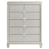 Olivia 5-drawer Bedroom Chest of Drawers Pearl White - 224955