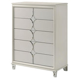 Olivia 5-drawer Bedroom Chest of Drawers Pearl White - 224955