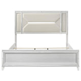 Marmore 64-inch Eastern King Panel Bed LED Headboard White - 224961KE