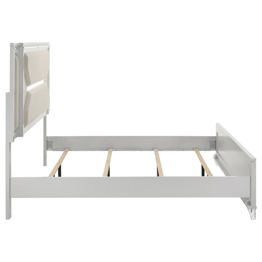 Marmore 64-inch Eastern King Panel Bed LED Headboard White - 224961KE