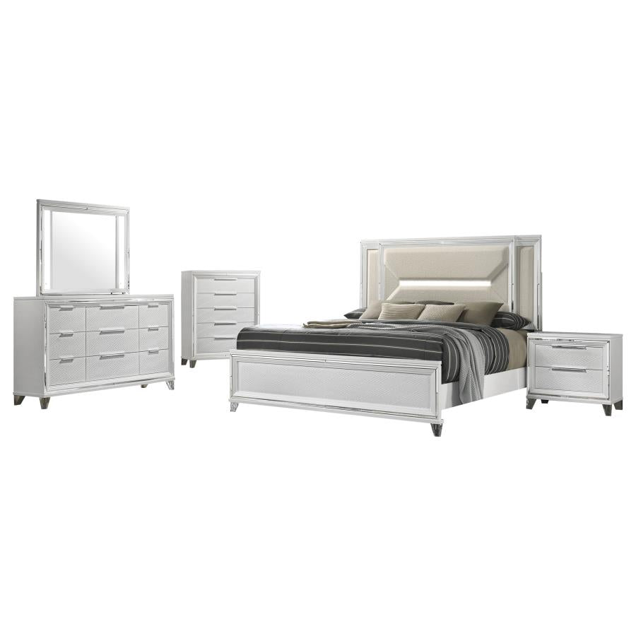 Marmore 5-piece California King Bedroom Set White - 224961KW-S5