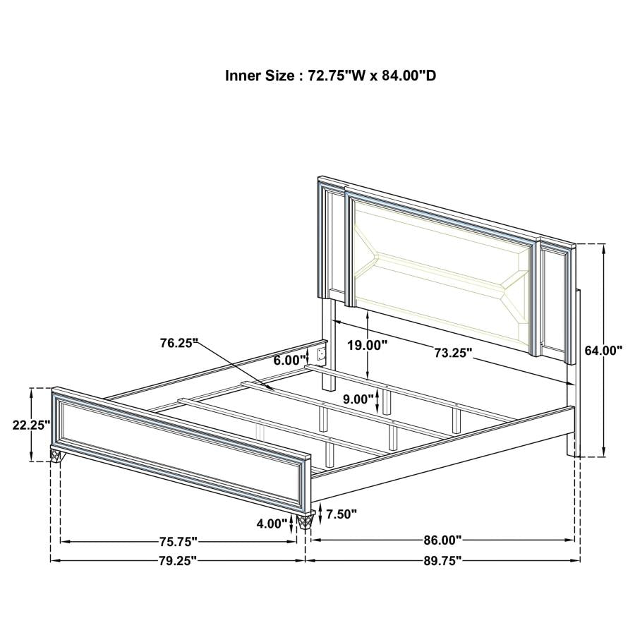 Marmore 5-piece California King Bedroom Set White - 224961KW-S5