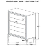 Marmore 5-piece California King Bedroom Set White - 224961KW-S5