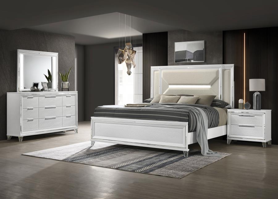 Marmore 4-piece Queen Bedroom Set White - 224961Q-S4