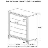 Marmore 5-piece Queen Bedroom Set White - 224961Q-S5