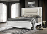 Marmore 64-inch Queen Panel Bed LED Headboard White - 224961Q