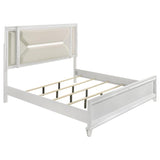 Marmore 64-inch Queen Panel Bed LED Headboard White - 224961Q