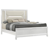 Marmore 64-inch Queen Panel Bed LED Headboard White - 224961Q