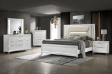 Marmore 64-inch Queen Panel Bed LED Headboard White - 224961Q