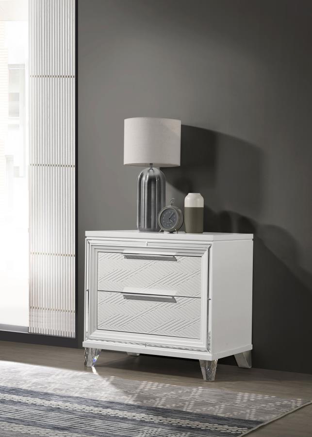 Marmore 2-drawer Nightstand Bedside Table White - 224962