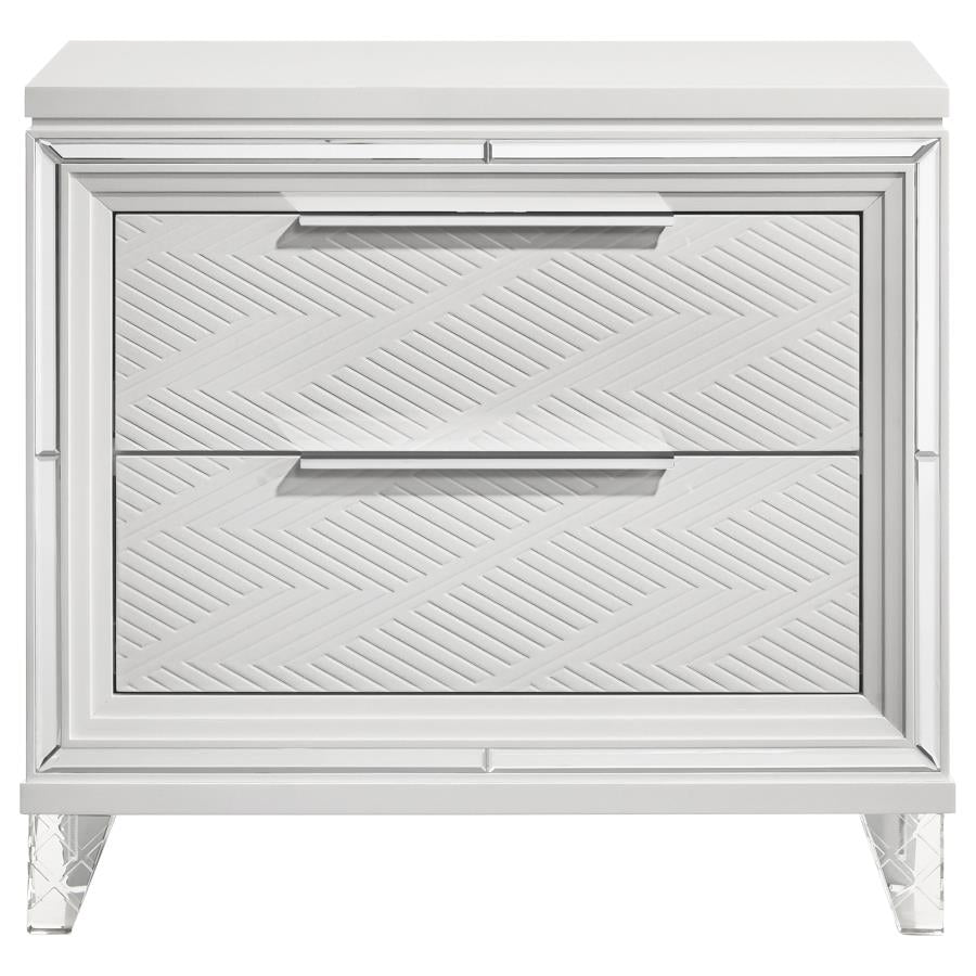 Marmore 2-drawer Nightstand Bedside Table White - 224962