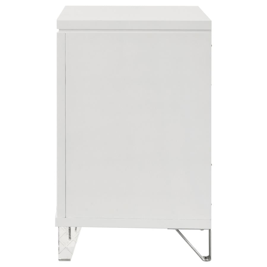 Marmore 2-drawer Nightstand Bedside Table White - 224962