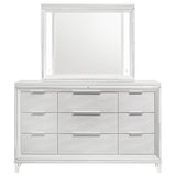 Marmore 9-drawer Dresser and LED Mirror White - 224963M