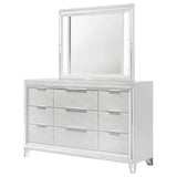 Marmore 9-drawer Dresser and LED Mirror White - 224963M