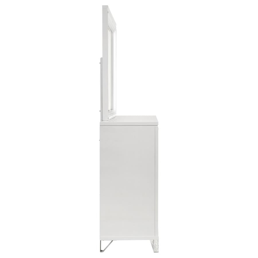 Marmore 9-drawer Dresser and LED Mirror White - 224963M
