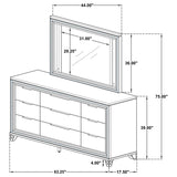 Marmore 9-drawer Dresser and LED Mirror White - 224963M