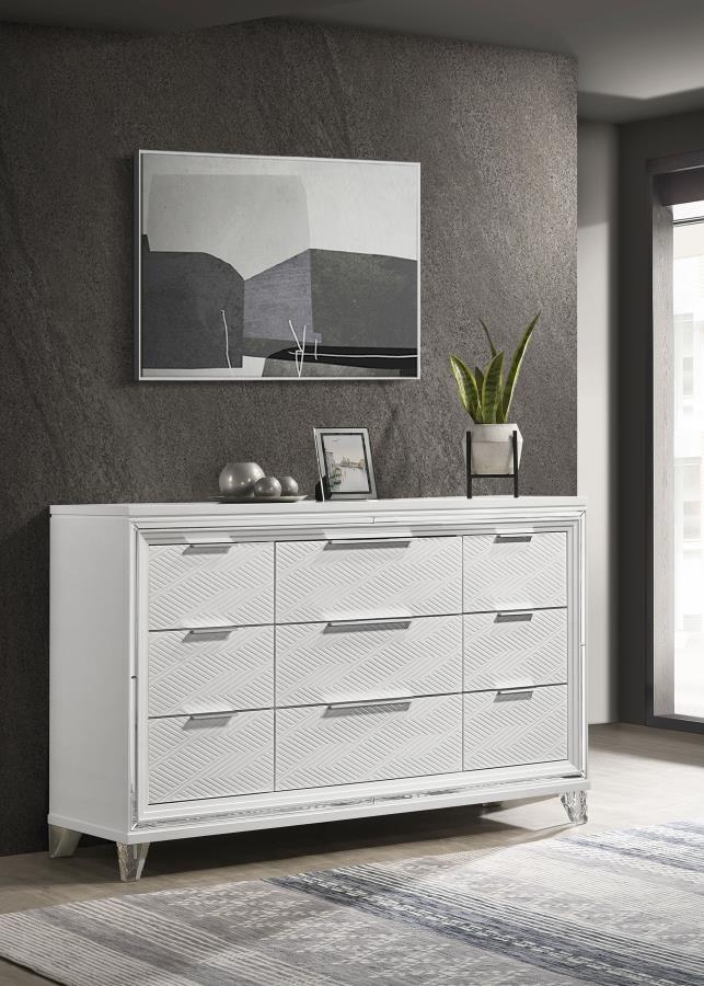Marmore 9-drawer Dresser Cabinet White - 224963