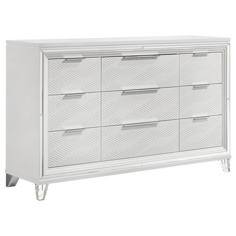 Marmore 9-drawer Dresser Cabinet White - 224963