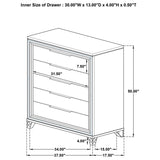 Marmore 5-drawer Bedroom Chest of Drawers White - 224965
