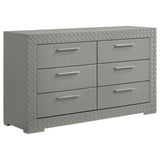 Ives 5-piece Eastern King Bedroom Set Grey High Gloss - 224971KE-S5