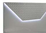 Ives Eastern King Panel Bed LED Headboard Grey High Gloss - 224971KE