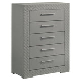 Ives 5-piece Queen Bedroom Set Grey High Gloss - 224971Q-S5