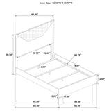 Ives Queen Panel Bed LED Headboard Grey High Gloss - 224971Q