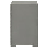Ives 2-drawer Nightstand Bedside Table Grey High Gloss - 224972