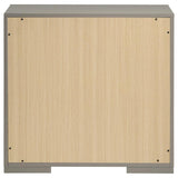 Ives 2-drawer Nightstand Bedside Table Grey High Gloss - 224972