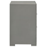 Ives 2-drawer Nightstand Bedside Table Grey High Gloss - 224972