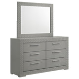 Ives 6-drawer Dresser and Mirror Grey High Gloss - 224973M