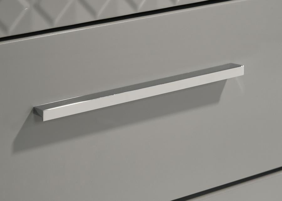 Ives 6-drawer Dresser and Mirror Grey High Gloss - 224973M