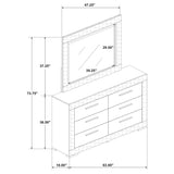 Ives 6-drawer Dresser and Mirror Grey High Gloss - 224973M