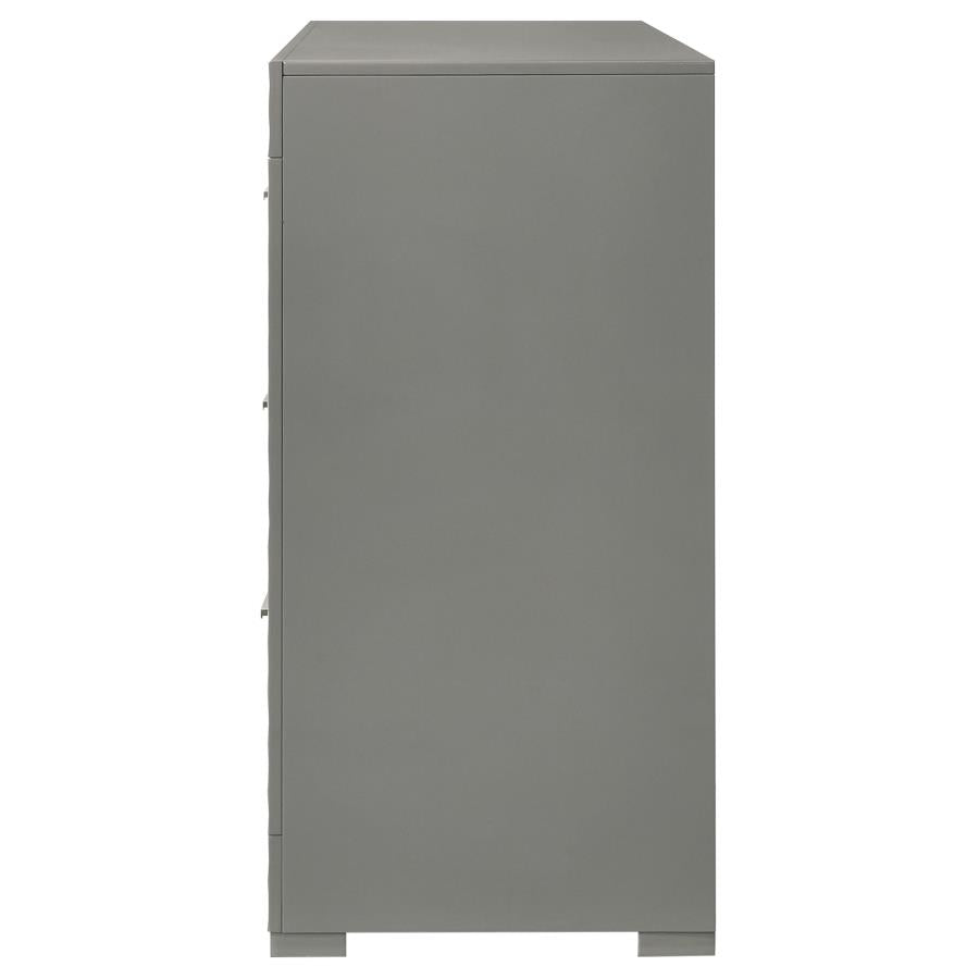 Ives 6-drawer Dresser Cabinet Grey High Gloss - 224973