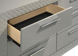 Ives 6-drawer Dresser Cabinet Grey High Gloss - 224973